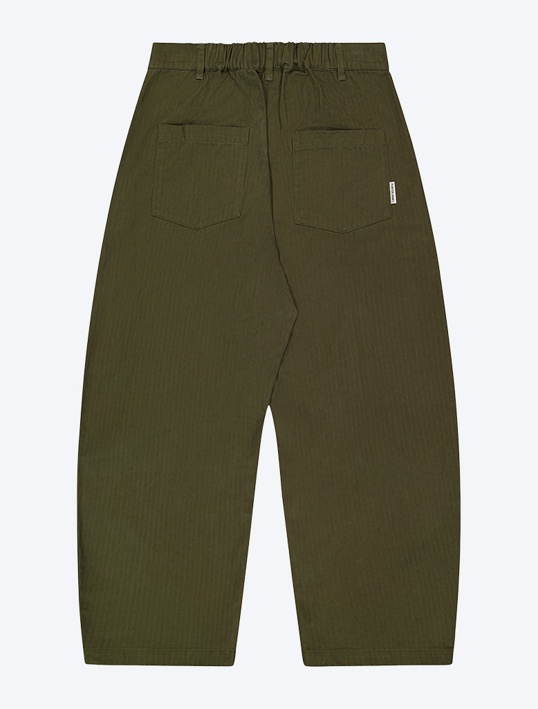 DART-KNEE PLEATED TROUSERS HERRINGBONE