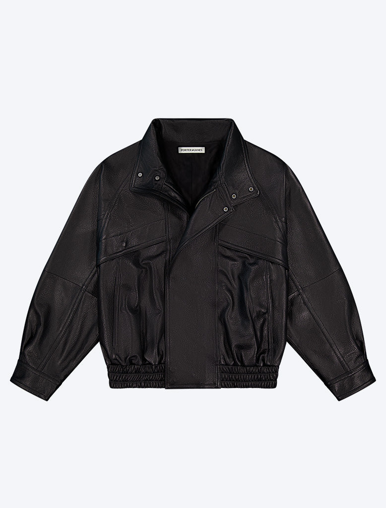 LEATHER BOMBER JACKET