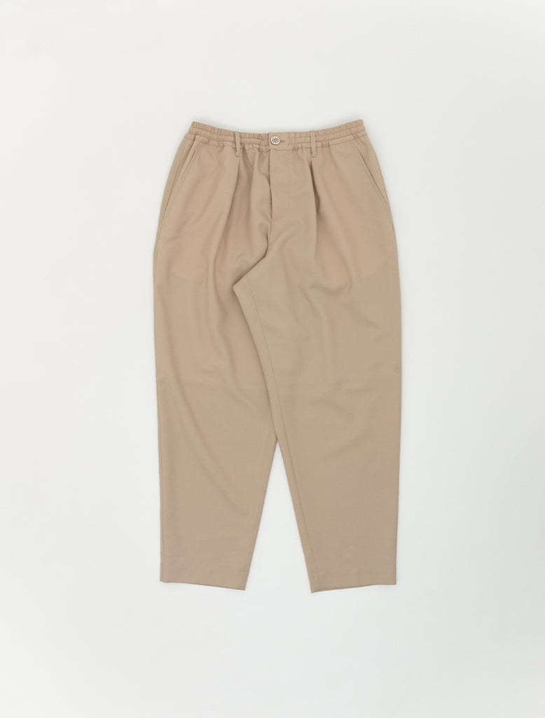 TROPICAL WOOL PLEATED TROUSER